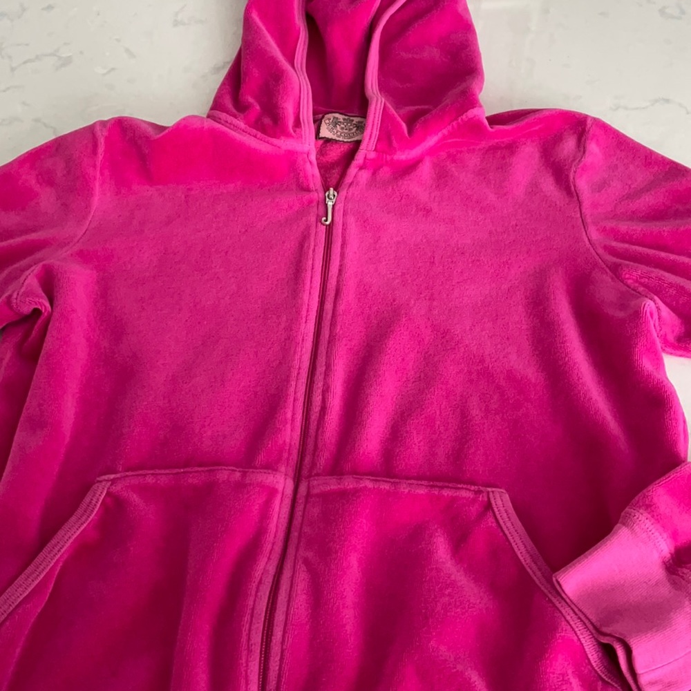 Juicy Couture Velour Juniors Zip Up Hoodie Size XL - Picture 2 of 7